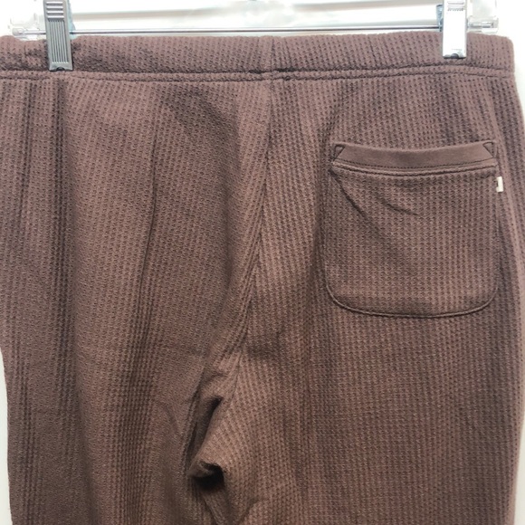 Aerie Waffle Joggers Women's S/P chocolate brown sweat pants thermal EUC - Picture 6 of 15